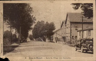 Dom-le-Mesnil — Ausgang des Dorfes in Richtung Charleville — Kleifer-Ausgabe, Nr. 9