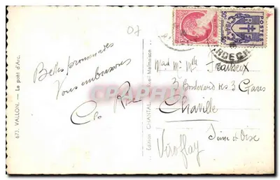 O ponte de Arco — Vallon — Edição Rugil Malmaison, n° 673 — Verso