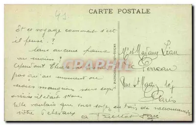 Blois - Hospital Militar e Igreja de São Nicolau - A.P. - N°101 — Verso