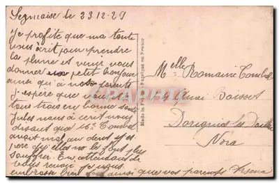 Młoda kobieta w sukni z motywami — z różami — wydana przez Léona, nr 1332 — Rewers