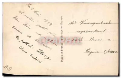 Kobieta i dziecko przy stole — wydawca Bleuël, nr 551 — Rewers