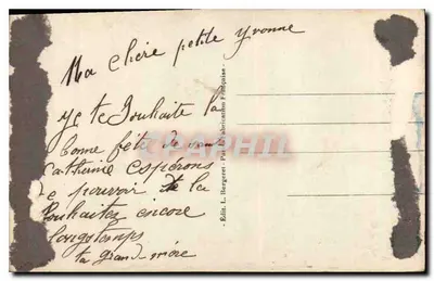 Jeune femme tenant un bouquet — Sainte Catherine — Édit. L. Bergeret — Rewers