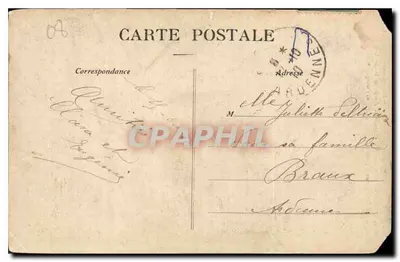 Bilhete postal antigo Flong Sedan Monument dos Bravos — Verso
