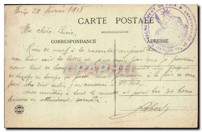 Foix (Ariège) — A Prefeitura e as Torres — Editor P. Dufour, n° 136 — Verso