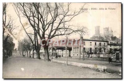 L'Ariège - FOIX - Allée de Villotte — vista com castelo no fundo — Edição E. Fournié, Muret