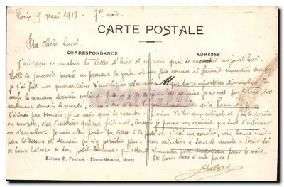 L'Ariège - FOIX - Allée de Villotte — vista com castelo no fundo — Edição E. Fournié, Muret — Verso