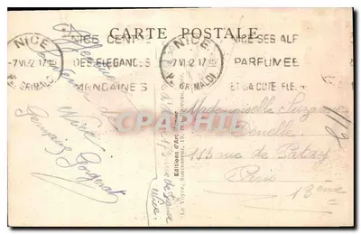 NICE — Vista geral tirada do castelo — Éditions du Voyen, Sucessor, 19, rue Grimaldi, Nice — Verso