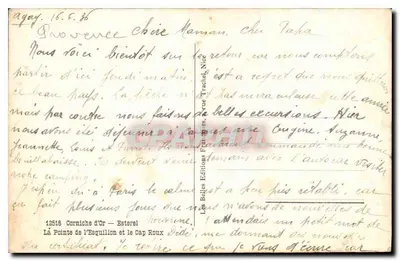 A Ponta d'Or e o Cabo Roxo — Editor Les Belles Éditions Françaises, n° 12516 — Verso