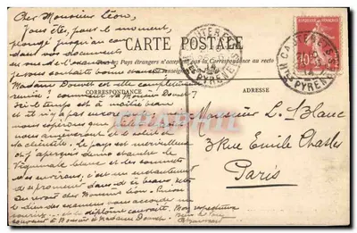 Widok na Péguère, Mouné i Pic de Gaube — otoczenie CAUTERETS — Jezioro Gaube — BR - 317 — Rewers