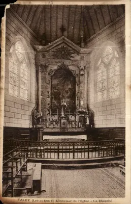 Bilhete postal antigo Talcy Loir et Cher a Igreja da Capela