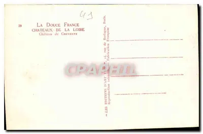 Castelo de Cheverny — Castelos da Loire — Éditions d'Art Yvon, Paris — Verso
