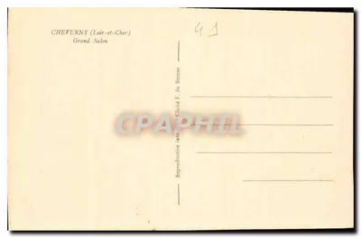 Cheverny (Loir-et-Cher) — Grand Salone — Cliché F. de Bertier — Verso