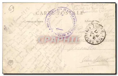 Lyon - Plac Bellecour — ulice Republiki i Hôtel-de-Ville — B. F., Paryż — Rewers