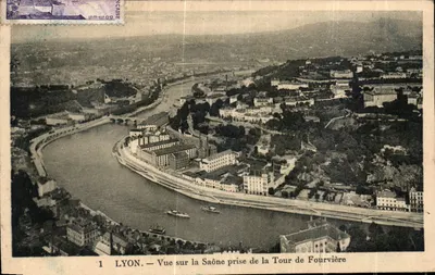 LYON — Vue sur la Saône prise de la Tour de Fourvière — Éditeur : Ancase, n°1