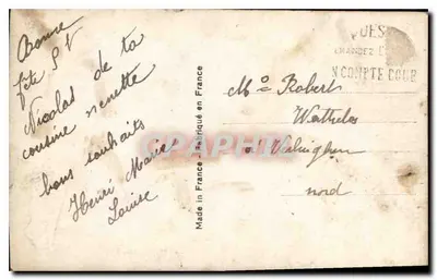 Młoda kobieta z bukietem róż — Święty Mikołaj — Léo, Paryż 757 — Rewers