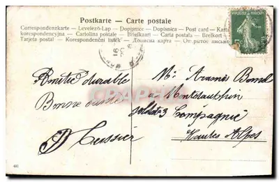 Tarjeta postal antigua Mujer — Reverso