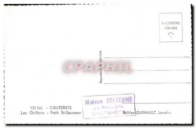Les Griffons — Mały Święty Paweł — wydawnictwo Quinault, Lourdes — Rewers