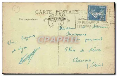 LYON - Widok panoramiczny z Coteau de Saint-Just — n° 196 — Rewers
