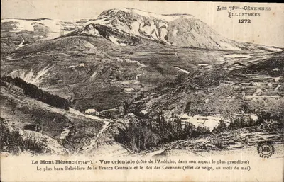 O Mont Mézenc (1754m) — Vista oriental (lado da Ardèche, em seu aspecto mais grandioso) — As Alpes Cévennes Ilustradas n°1272