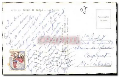 Túnel da Cigogne — Desfiles de Ruoms — Éditions André Leconte — Verso