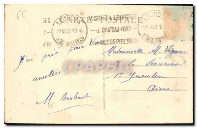 Lourdes — Aparecimento da Virgem — A Virgem da Gruta — Verso