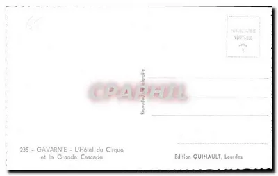 Gavarnie - Hotel Cirque i Wielka Skocznia — Wydawnictwo Quinault, Lourdes, n°235 — Rewers