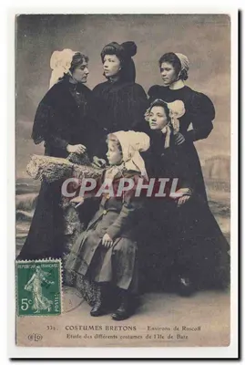 Costumes bretons — Environs de l'Île de Batz — Éditeur E.D.P. n° 332