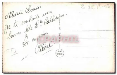 Jovem mulher sorridente — Santa Catarina — editor P-C Paris, n° 5677 — Verso