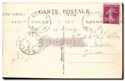 Menton - Vale do Borrigo - Os hotéis — Foto Munier — Verso
