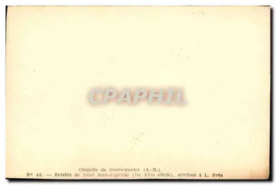 Retabel św. Jana Chrzciciela — kaplica Coursegoules (A.-M.) — przypisany do L. Bréa — koniec XVI wieku — Rewers