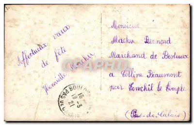 Lilas — buquê de lilás em cesta — Editor EHC n° 263 — Verso