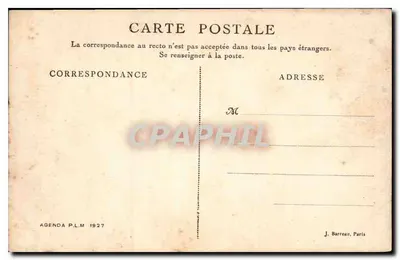 Costa do Azul — Cabo Ferrat — Agenda P.L.M. 1927 — Verso