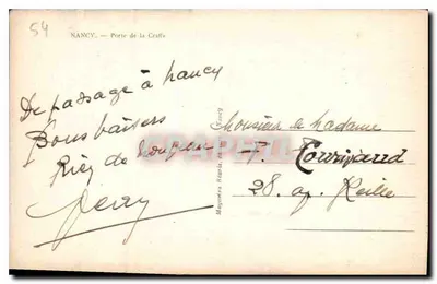 Nancy — Brama Craffe — Magantra Réard, wydawca, nr 54 — Rewers