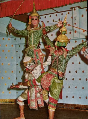Khon. peça mascarada. Dança Clássica Tailandesa — Tailândia — editor PHORN THIP, n° 677