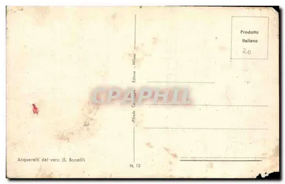 Alpejskie wioski z zamkiem — widok górski — Alfredo Carriagio, N. 13 — Rewers
