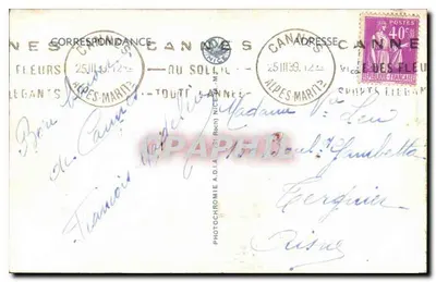 A Costa Azul florida — Colheita de margaridas — Adia 10634 — Verso