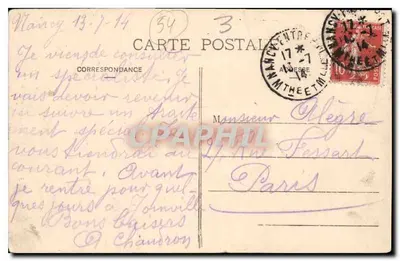 NANCY - Katedra — widok fasady z dwiema wieżami — wydawca ROVER & CIE, nr 419 — Rewers
