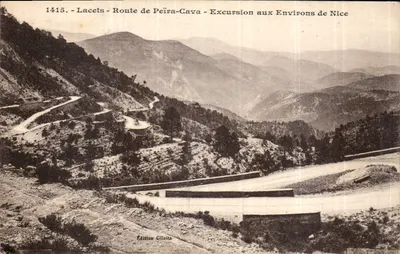 Lacets - Estrada de Peïra-Cava - Excursão aos Arredores de Nice — Edição Gilelta, n° 1415