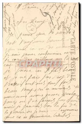 Nancy - Plac i ulica Stanisława — widok z placu z statuą i budynkami — Imprimeries Réunies de Nancy, nr 4 — Rewers