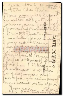 CANNES — Panorama vom Mont-Chevalier — Verlag H. W. — Rückseite