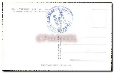 Valberg (A.-M.) — O Grand Hotel e « Le Valbergan » — Edições Valbergan — Verso