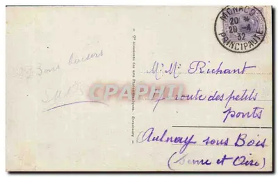 Monte-Carlo — Ansicht vom Jardin du Rocher — unbekannter Verlag, Nr. 132 — Rückseite