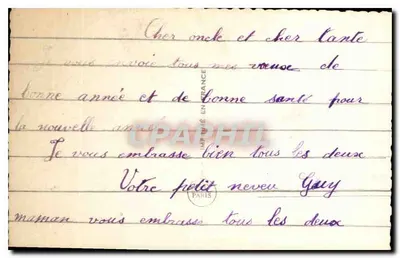 Menina segurando um buquê de tulipas — Boa Ano — PC Paris n°4519 — Verso