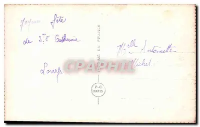 Uśmiechnięta młoda kobieta — róże — St Catherine Paryż 5682 — Rewers