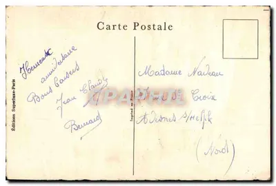 Casal amoroso — buquê de rosas — Edições Supercluze-Paris — Verso