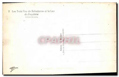 I Tre Picchi di Belledonne e il Lago di Freydane — Cliché Rozet — Edizione La Croigne, Grenoble — Verso