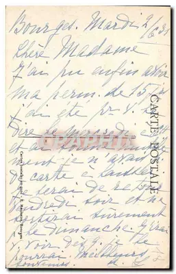 Bourges - A Catedral e o Jardim do Hotel de Ville — Editor E. M. B. n° 202 — Verso