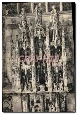 Altar gótico esculpido — Igreja de Bourges — Foto P. Pha