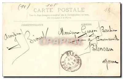 Bourges — Zuidzijde van het Paleis Jacques Cœur — J. POUQUIER, REGIONALE Drukkerij — Achterkant