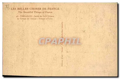 Versalhes - Jardim do Petit Trianon - O Templo do Amor — Éditions d'Art 'l'Amour', Paris — Verso